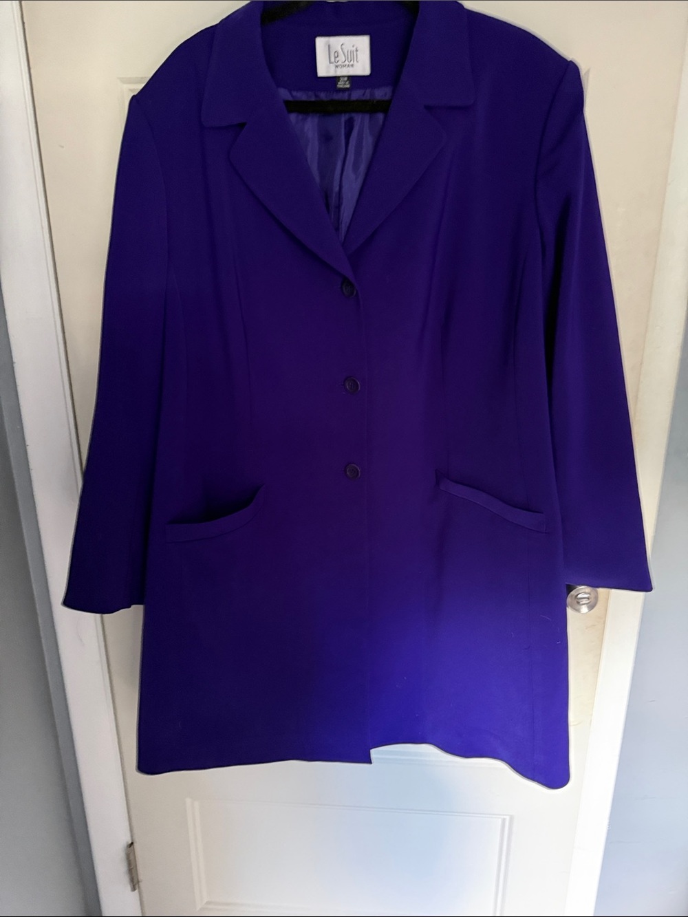 Le Suit Vibrant Purple Long Women's Blazer Jacket